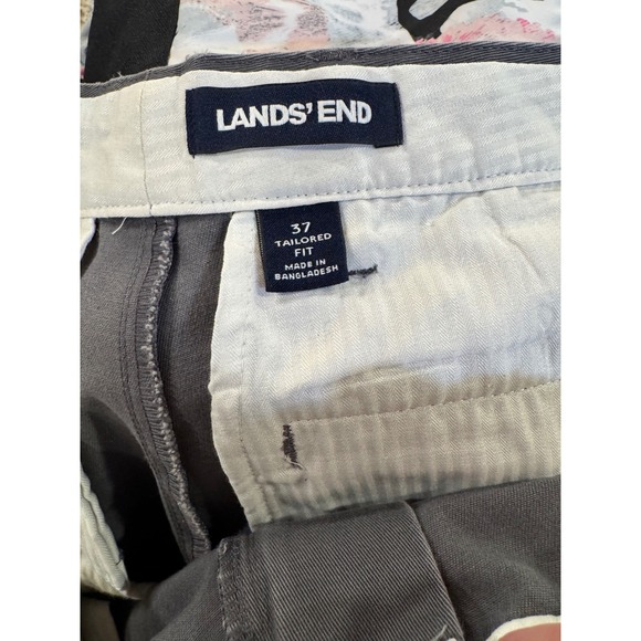 Lands End Mens Tailored Fit Chino Pants Gray 100% Cotton Trousers Size 37 448189 - Picture 6 of 11